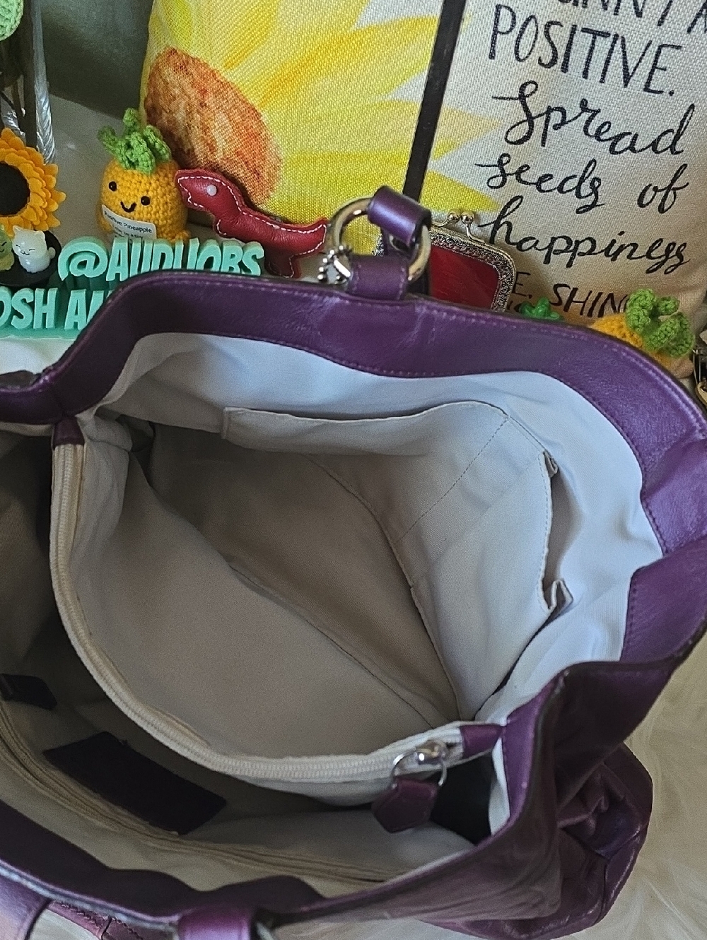 Coach Soho Purple Leather Signature Buckle Tote with Hangtag GUC - Picture 15 of 16